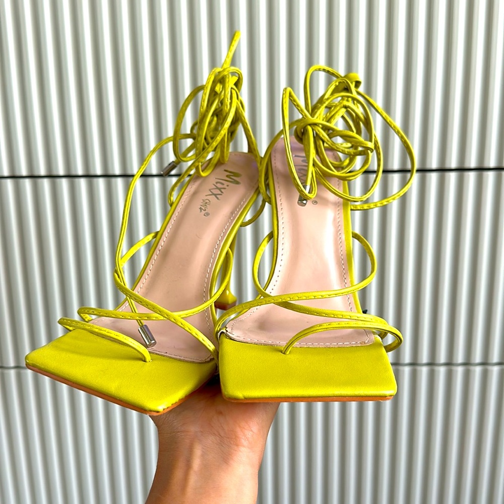 Lime Strappy Happy Stiletto Heels